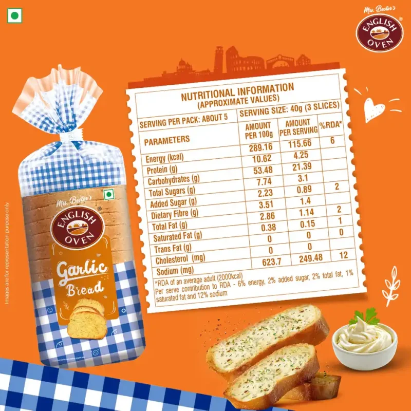English-Oven-Garlic-Bread-nutrition English Oven Garlic Bread