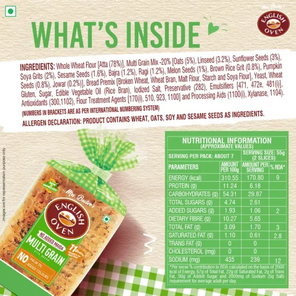 English Oven Zero Maida Multigrain Bread
