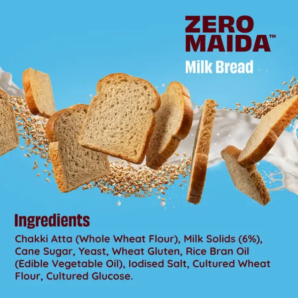 The-Health-Factory-Milk-Bread-Zero-Maida-Source-of-Calcium-Fibre-Whole-Wheat-Bread-ingredients The Health Factory Milk Bread