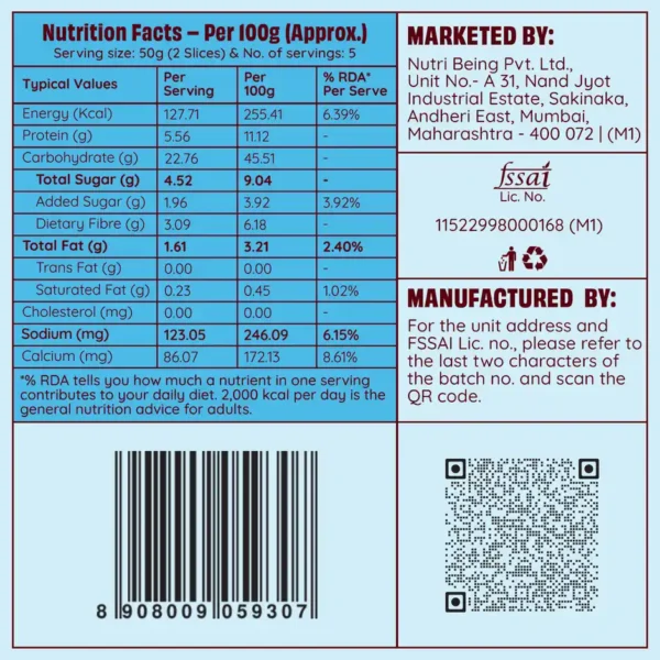 The-Health-Factory-Milk-Bread-Zero-Maida-Source-of-Calcium-Fibre-Whole-Wheat-Bread-nutri The Health Factory Milk Bread