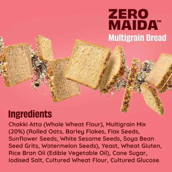 The-Health-Factory-Multigrain-Bread-Zero-Maida-7-Grains-Seeds-Whole-Wheat-Bread-ingredients The Health Factory Multigrain Bread