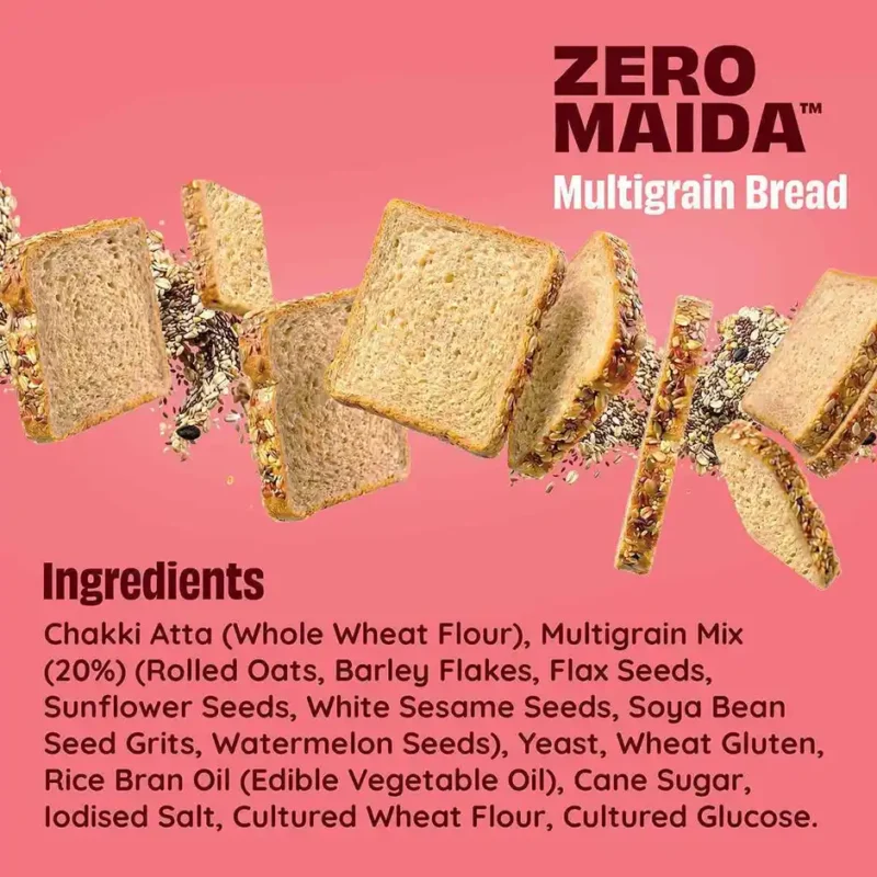 The-Health-Factory-Multigrain-Bread-Zero-Maida-7-Grains-Seeds-Whole-Wheat-Bread-ingredients The Health Factory Multigrain Bread