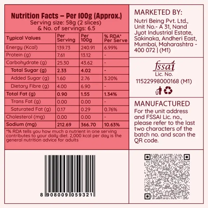 The-Health-Factory-Multigrain-Bread-Zero-Maida-7-Grains-Seeds-Whole-Wheat-Bread-nutri The Health Factory Multigrain Bread