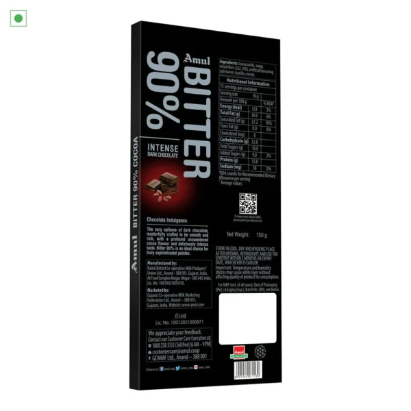 Amul Bitter 90% Intense Dark Chocolate