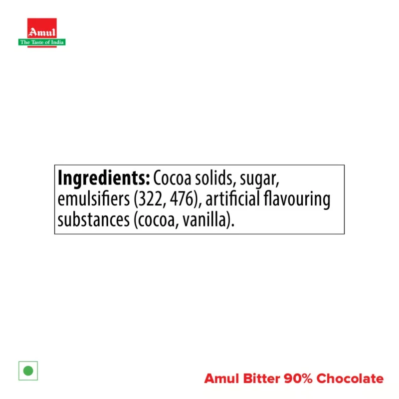 Amul Bitter 90% Intense Dark Chocolate