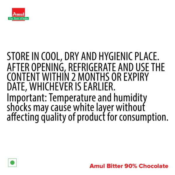 Amul Bitter 90% Intense Dark Chocolate