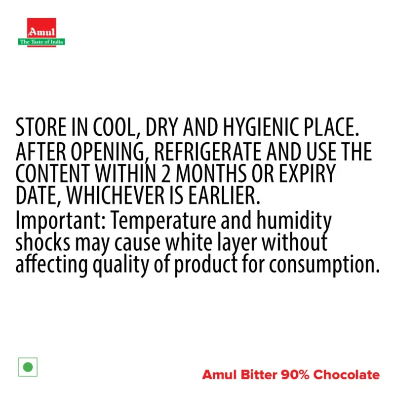 Amul Bitter 90% Intense Dark Chocolate